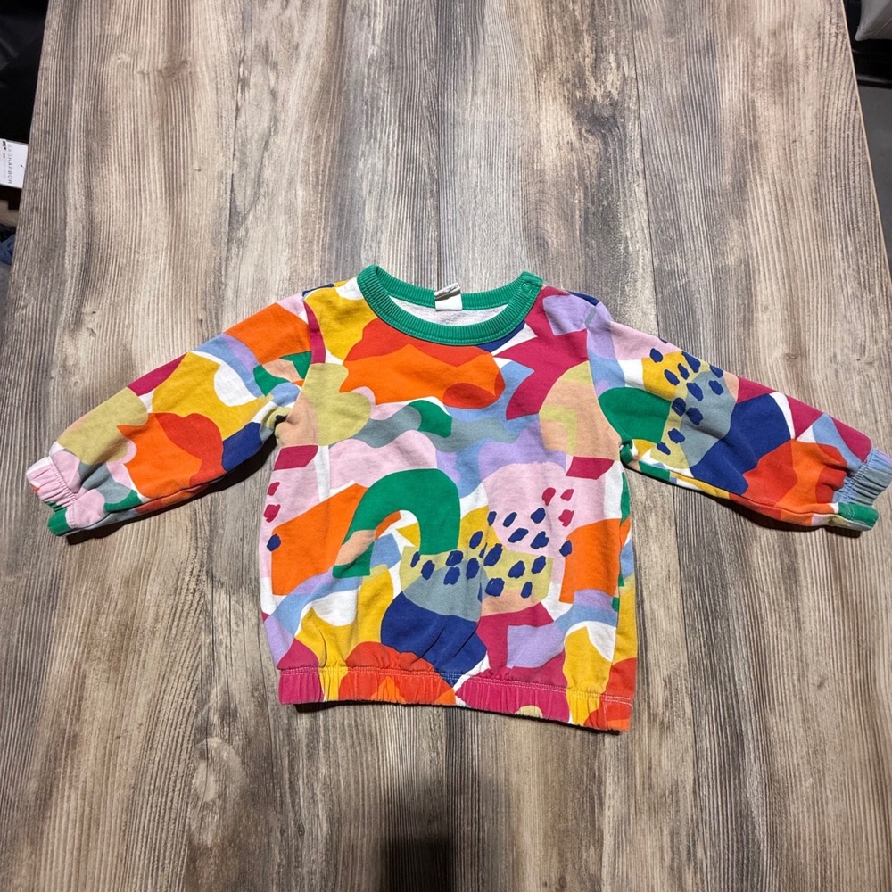 Kidcore H&M Sweatshirt Multi-Color Abstract Geometric 2T Dopamine Dressing